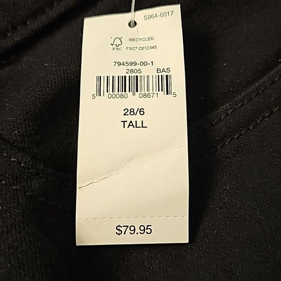 GAP Classic Straight Mid-Rise Denim, Black, Size 6 Tall, NWT - Picture 12 of 13